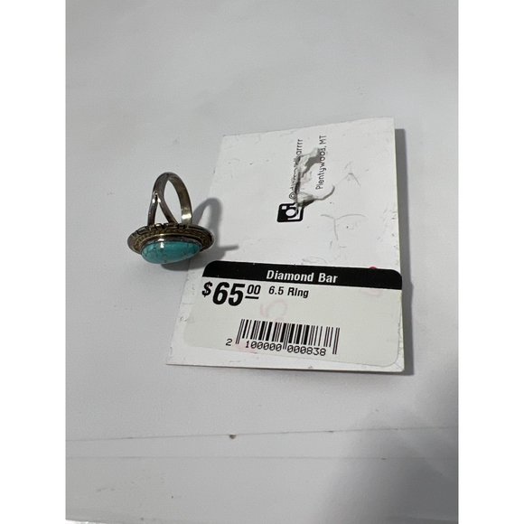 Turquoise Sterling Silver Ring Womens 6.5 Southwestern Southwest Cowboy Western - Picture 5 of 5